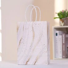 10pcs Marble Gift Bag - Perfect For Party Gifts And Decor - Marble Paper Bag - View 4