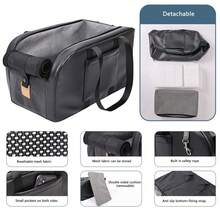 寵物手提袋汽車座位籃四季通用儲物汽車坐墊便攜式寵物手提包 底部防滑透氣網雙面墊內置安全繩，防止寵物逃脫 適用於所有車輛型號 - 黑色 - 查看 2
