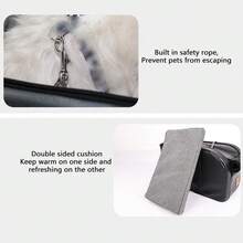 寵物手提袋汽車座位籃四季通用儲物汽車坐墊便攜式寵物手提包 底部防滑透氣網雙面墊內置安全繩，防止寵物逃脫 適用於所有車輛型號 - 黑色 - 查看 7