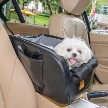 寵物手提袋汽車座位籃四季通用儲物汽車坐墊便攜式寵物手提包 底部防滑透氣網雙面墊內置安全繩，防止寵物逃脫 適用於所有車輛型號 - 黑色 - 查看 10