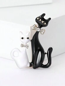 1pc Fashionable Enamel Cat Brooch Suitable For Women's Daily Wear - Cat - View 7