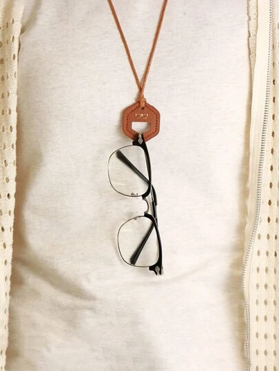 1 件/4 件便携式眼镜挂绳颈挂眼镜架，便携式绳索悬挂中性太阳镜框架支架新款防摔眼镜保护器便携式眼镜配件眼镜收纳绳女士 PU 皮革眼镜夹户外旅行眼镜配件