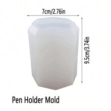 1/4 件 DIY 树脂浴室收纳模具套件 - 具有现代不对称形状的定制梳妆台配件 - 白色 - 查看 10