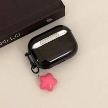 1 件亮面黑色 Airpods 保护壳（适用于第二代，带星星吊坠） - 黑色 - 查看 4