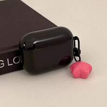 1 件亮面黑色 Airpods 保护壳（适用于第二代，带星星吊坠） - 黑色 - 查看 2