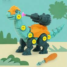 1pc Dinosaur Assembly Toy, Screw Nuts Detachable T-Rex Triceratops Combination Toy, Random - Multicolor - View 4
