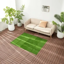 1/10入組塑料拼裝地板，DIY臥室客廳陽台露台游泳池室外花園地板，榻榻米木紋裝飾