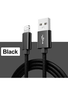 Nylon Braided Lightning Cables For Compatible With Iphone 14/13/12/Pro Max/X/XR/XS/8/7/6s/6/IPad, Male To Male USB Charging Data Sync Cord With Matte Finish, 5-10W Power Output, Round Shape - 3.3ft/6.6ft/10ft Options MFi Certified