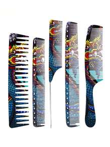 5pcs Anti-Static Hair Brush Set, Household Styling Comb For Long Straight & Curly Hair - Multicolor - View 1