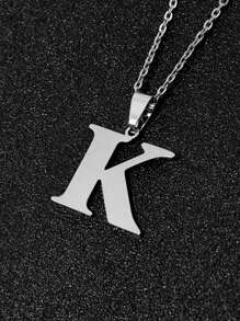 1pc Minimalist Fashion Necklace With 26 Non-Fading Letters, Perfect Gift For Men's Birthdays And Holidays