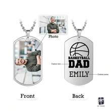 Aangepaste gepersonaliseerde fotoketting, fotoketting, stalen hanger, Vaderdagcadeau, gepersonaliseerde naamketting, papa kettingcadeau, fotocadeau