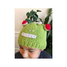 Kid's Beanie Hat Hand-Knitted Frog Wool Beanie Cap