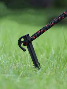 10入組黑色/10入組黃色露營帳篷尖釘，塑料地釘，沙灘釘，園藝鋸齒地釘，防風固定釘 - 彩色 - 查看 4