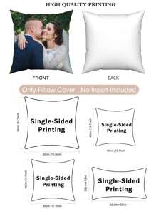 1pc Customized Wedding Photo Printed Pillowcase, Personalized Single-Sided Printed Pillowcase, Perfect Gift For Mother's Day, Father's Day, Thanksgiving, Teacher's Day, Customized With Your Own Image, For Anniversaries, For Valentine's Day, For Mother's Day, For Children's Day, For Birthdays, For Father's Day, For Graduation, For Weddings, For Christmas, For Housewarming Sofa, Bed, Car, Tea Room, Bedroom, Living Room, Breathable,Lightweight,Washable,Funny,Cute,Love,Soft,Comfortable,Elegant,Simple,Custom,Personalized,Unique,Ideal Gifts For Him,Ideal Gifts For Her,Him,Her,Boyfriend,Girlfriend,Dad,Mom,Family,Friends,For Anniversaries,For Mother's Day,For Birthdays,For Valentine's Day,For Graduation,For Father's Day,For Weddings,For Housewarming,Sofa,Bed,Car,Tea Room,Bedroom,Bathroom,Living Room,Dining Room,Customized Cushion Covers,Momentos En Familia