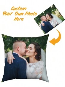 1pc Customized Wedding Photo Printed Pillowcase, Personalized Single-Sided Printed Pillowcase, Perfect Gift For Mother's Day, Father's Day, Thanksgiving, Teacher's Day, Customized With Your Own Image, For Anniversaries, For Valentine's Day, For Mother's Day, For Children's Day, For Birthdays, For Father's Day, For Graduation, For Weddings, For Christmas, For Housewarming Sofa, Bed, Car, Tea Room, Bedroom, Living Room, Breathable,Lightweight,Washable,Funny,Cute,Love,Soft,Comfortable,Elegant,Simple,Custom,Personalized,Unique,Ideal Gifts For Him,Ideal Gifts For Her,Him,Her,Boyfriend,Girlfriend,Dad,Mom,Family,Friends,For Anniversaries,For Mother's Day,For Birthdays,For Valentine's Day,For Graduation,For Father's Day,For Weddings,For Housewarming,Sofa,Bed,Car,Tea Room,Bedroom,Bathroom,Living Room,Dining Room,Customized Cushion Covers,Momentos En Familia