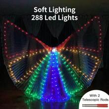 1 Set Light Up Wings Cloak Colorful LED Cape For Dancing Stage Show Christmas Party Accessories Purple - Purple - View 2