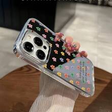Lustrzany kolorowy wzór kompozycji kwiatowej nadrukowany przezroczysty miękki pokrowiec kompatybilny z iPhone 11 12 13 14 15 Pro/Plus/Promax