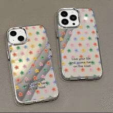 Lustrzany kolorowy wzór kompozycji kwiatowej nadrukowany przezroczysty miękki pokrowiec kompatybilny z iPhone 11 12 13 14 15 Pro/Plus/Promax