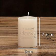 1pc Ivory/White Color Unscented Round/Romantic Candle For Prayer & Mourning & Wedding & Hotel, Thick Candle,Room Decor,Gifts