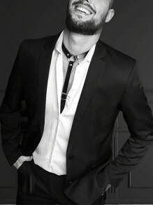 1 件男士人造皮革吊带性感派对上衣，带装饰肩带，服装配饰背带万圣节 - 黑色 - 查看 5