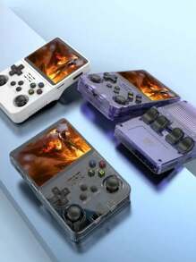 Open Source R36S Retro Handheld Video Game Console Linux System 3.5 Inch IPS Screen Portable Pocket Video Player 64GB Games,English Version - Grey - View 4