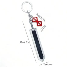 Street 1pc Realistic Design Cool Boy Daily Wear Alloy Keychain, Anime Style Big Sword Shaped Accessory, Fun Party Wear, The Most Eye-Catching Item In The Whole Place Car Accessories Bag Charm Backpack For School