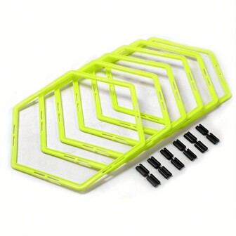 6pcs/Set Hexagonal Agility Training Rings, Footwork & Fitness Training