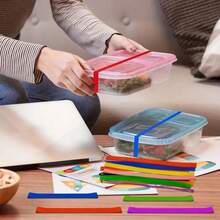 10pcs Multi-Purpose Stretchable And Durable Silicone Ties For Office, Travel And Home Organization Colorful Elastic Silicone Band For Gift Wrapping And Book Binding