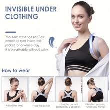 Smart Posture Corrector With Vibration – Comfortable Support For Back And Clavicle - Grey - View 4