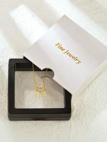 1入組時尚熊形狀吊墜項鍊帶氧化鋯裝飾用品,合適的適用於女性日常穿著和節日禮物