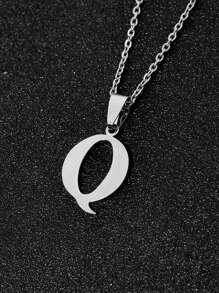 1pc Minimalist Fashion Necklace With 26 Non-Fading Letters, Perfect Gift For Men's Birthdays And Holidays