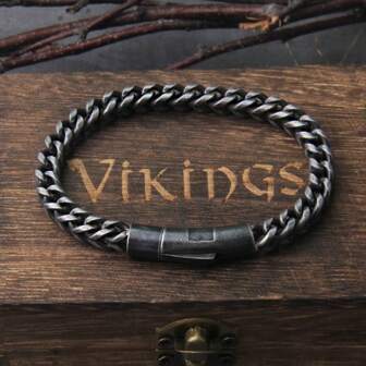 Pulsera de cadena retro de alta calidad para hombre, artesanal, estilo punk rock, motocicleta, pulsera de acero inoxidable para hombre, joyería para hombre