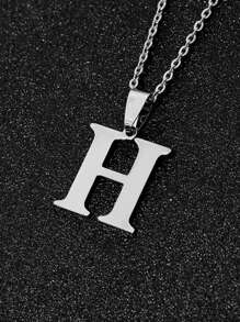 1pc Minimalist Fashion Necklace With 26 Non-Fading Letters, Perfect Gift For Men's Birthdays And Holidays