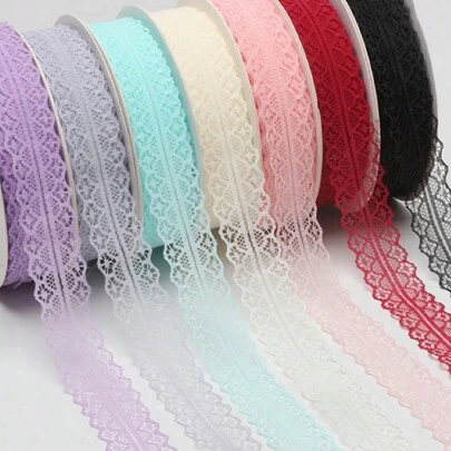 25 Yards/Roll, 3cm Wide Lace Ribbon For Bouquet Gift Box DIY Packaging, Headband, Bow, Clothing Accessories, Handicrafts, Toys, Clothing Embellishments