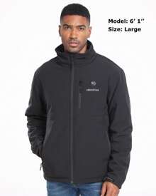 Venustas Softshell Heated Jacket For Men With Battery Pack, Water Repellent Electric Heated Coat - Black - View 4