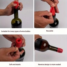 4入組雙封口矽膠酒瓶塞，簡約家用密封防漏塞，通用香檳酒瓶止水塞 - 彩色 - 查看 7