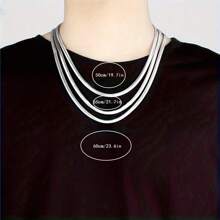 1pc Minimalist Style Titanium Steel Snake Bone Chain Vacation Style Unisex Necklace Suitable For Daily Wear