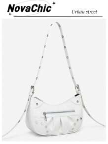 Túi vai Khóa Đúc Thùa khuyết Có thể điều chỉnh được Đúng mốt - trắng - Xem 1