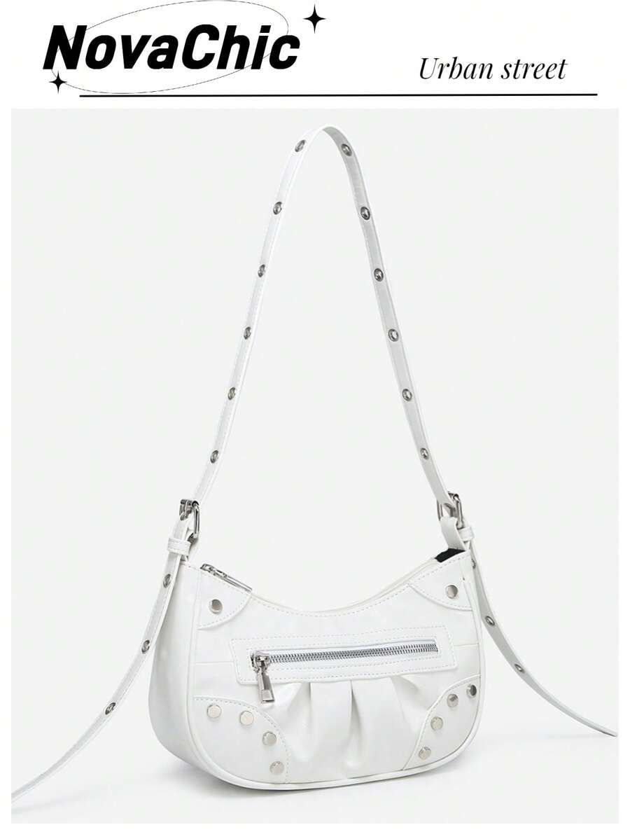 Túi vai Khóa Đúc Thùa khuyết Có thể điều chỉnh được Đúng mốt - trắng - Xem 1