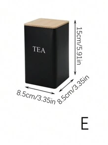 1pc Creative Bamboo Lid Iron Art White Tea Canister For Snack/Coffee/Candy Storage & Display, Simple Design