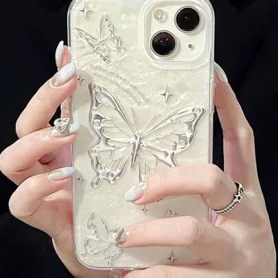 High-End Butterfly Magnetic Shell Stand With Seashell Pattern, Compatible With IPhone 15/14 Pro Max/12/11/13, Popular And Design With Anti-Fall Protec