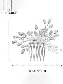 European And American Style Bride Headpiece, Handmade Faux Pearl Glass Crystal Small Hair Comb For Wedding Bridal Hair Accessories, Party Bridal Headpiece, Wedding Dress Decoration