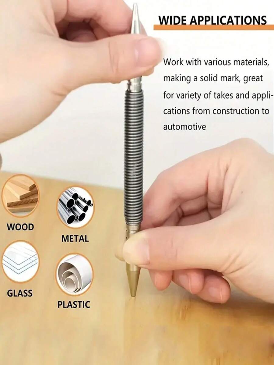 1pc Single/DoubleHead SpringLoaded Punch, Hammerless DoubleEnded