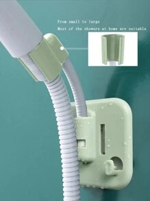 1pc No-Drill Adjustable Shower Head Holder, Swivel Fixed Base Bathroom Shower Head Bracket Holder