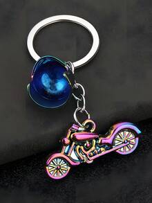 Llavero personalizado para casco de motocicleta, creativo llavero de metal para moto para hombres, pequeño regalo - Multicolor - Ver 9