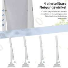 Jewelry Cabinet With Mirror, Freestanding Mirror Cabinet, Standing & Lockable Jewelry Shelf, Standing Mirror With Drawers, Jewelry Box Angle Adjustable, Choice Of Colors (White)