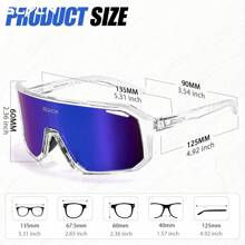 SCVCN Transparent Frame Bike Cycling Glasses MTB Mountain Road Racing Equipment Men Women Outdoor Sport Glasses Bicycle Hiking Driving Fishing Golf Accessories Travel Camping Glasses Street Photography Decorations - 無色 - 查看 5