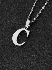 1pc Minimalist Fashion Necklace With 26 Non-Fading Letters, Perfect Gift For Men's Birthdays And Holidays