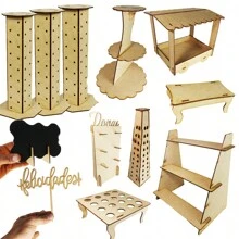 Mesa De Dulces Candy Bar 12 Accesorios 30 Personas - Beis - Ver 1