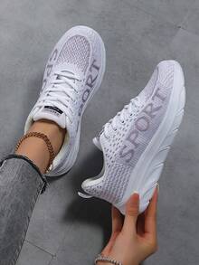 Women's Shoes 2024 New Spring Korean Version Of The Network Surface Breathable Pink Sports Casual Shoes Students All Lightweight Running Shoes, Retro Casual Shoes Female Spring And Autumn Pine Cake Bottom Thick Sole Niche Sports Shoes, Women's Shoes Burst Purple Daddy Shoes Lightweight Breathable Shock Absorption Tide Brand Sports Running Shoes, Ultra-Light Soft Sole Running Shoes Female Shock Absorption Lightweight Non-Slip Sports Shoes Gym Home Treadmill Shoes, Travel Shoes For Women Soft Sole Ultra-Lightweight Middle-Aged Mother Square Dance Shoes Sports Fitness Shoes, Nurse Shoes For Women Comfortable Soft Sole Wedged Net Cloth Shoes Beauty Salon Medical Work Shoes Breathable Flat Little White Shoes Low Heels, Team Performance Dance Shoes Soft Sole Thick Sole Square Dance Shoes Ghost Walk Shoes White Dance Shoes For Women, Four Seasons Dance Shoes For Women Breathable Net Surface Shaking Shoes Soft Sole Professional Square Dance Shoes, - White - View 4